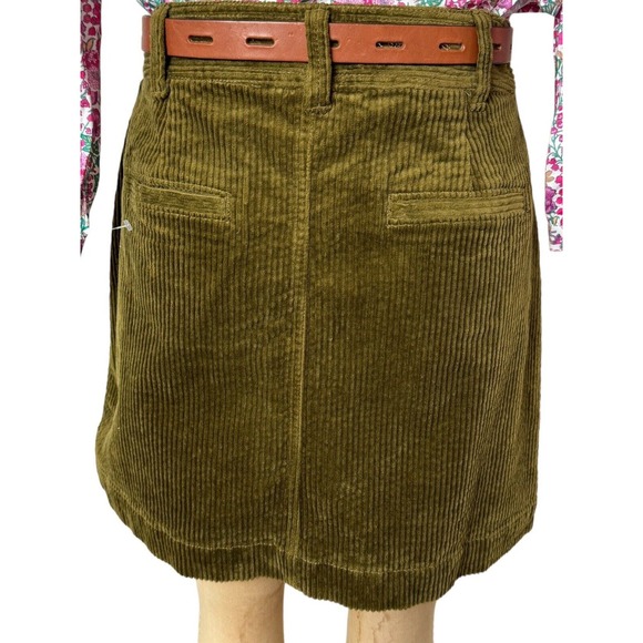 MADEWELL Skirt High Rise Dark Green Corduroy‎ Knee Mini Waist 28 NWT - Picture 5 of 7